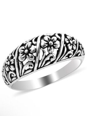 Sterling Silver Floral Ring